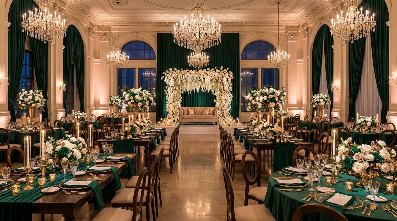 An AI-rendered wedding venue example
