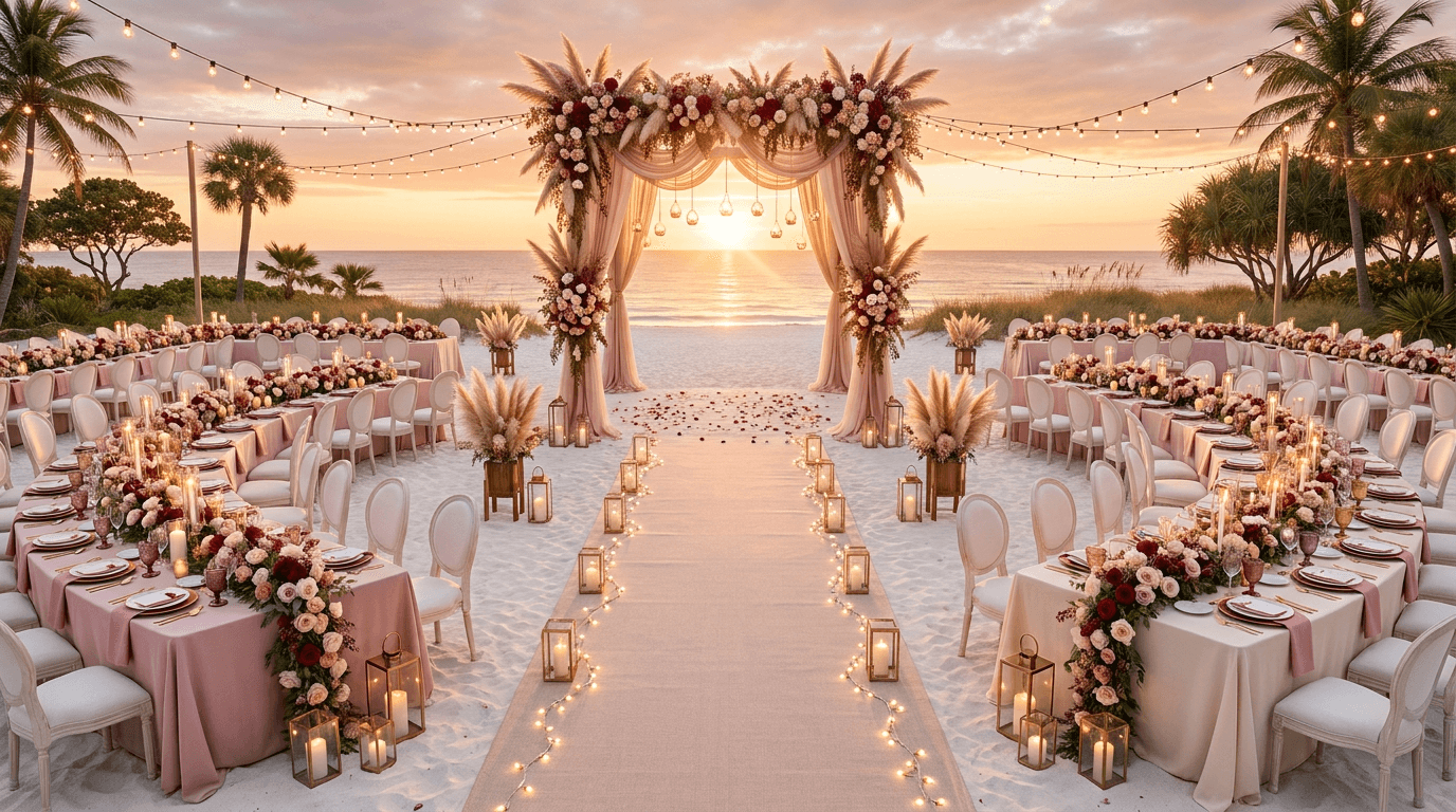 An AI-rendered wedding venue example